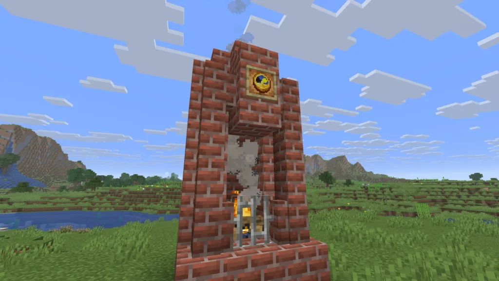 Minecraft 使用營火當作壁爐火源
